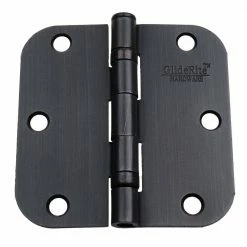 GlideRite 3-1/2 in. Oil Rubbed Bronze Steel Ball-Bearing Door Hinge 5/8 in. Corner Radius with Screws (12-Pack)