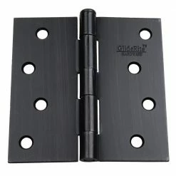 GlideRite 4 in. Oil Rubbed Bronze Steel Door Hinge Square Corners with Screws (12-Pack)