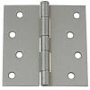 GlideRite 4 in. Satin Nickel Steel Door Hinge Square Corners with Screws (12-Pack)