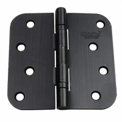 GlideRite 4 in. Oil Rubbed Bronze Steel Ball-Bearing Door Hinge 5/8 in. Corner Radius with Screws (12-Pack)