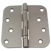 GlideRite 4 in. Satin Nickel Steel Ball-Bearing Door Hinge 5/8 in. Corner Radius with Screws (12-Pack)
