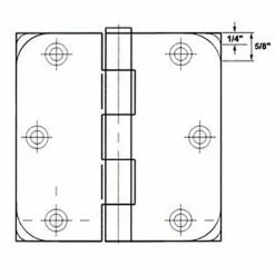 GlideRite 4 in. Polished Chrome Steel Door Hinge 5/8 in. Corner Radius with Screws (12-Pack) -GlideRite Sales Store gliderite door hinges 4058 pc 12 c3 1000
