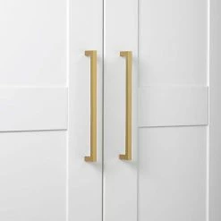 GlideRite 7-9/16 in. Brass Gold Solid Square Slim Cabinet Bar Pulls (10-Pack) 7 GlideRite 7-9/16 in. Brass Gold Solid Square Slim Cabinet Bar Pulls (10-Pack) -GlideRite Sales Store gliderite drawer pulls 21683 192 bg 10 4f 1000