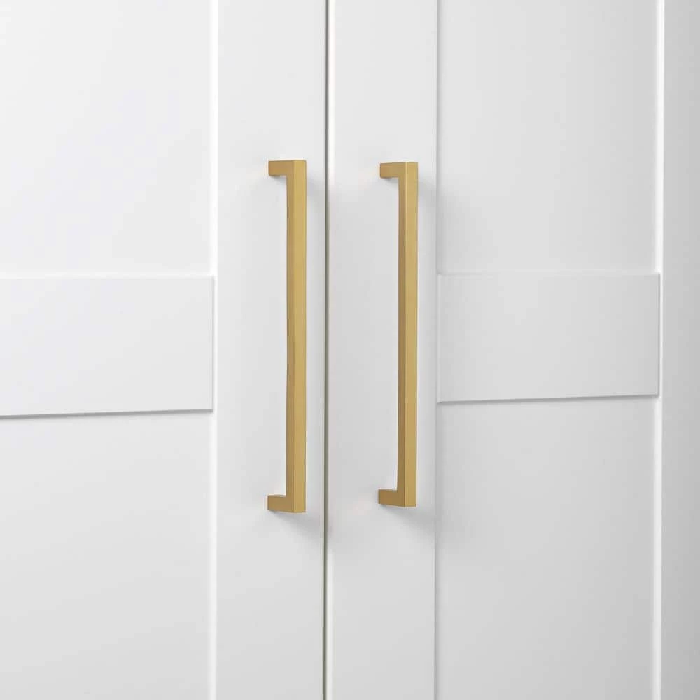 GlideRite 7-9/16 in. Brass Gold Solid Square Slim Cabinet Bar Pulls (10-Pack) 5 GlideRite 7-9/16 in. Brass Gold Solid Square Slim Cabinet Bar Pulls (10-Pack) - Image 3