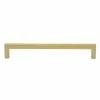 GlideRite 7-9/16 in. Brass Gold Solid Square Slim Cabinet Bar Pulls (10-Pack)