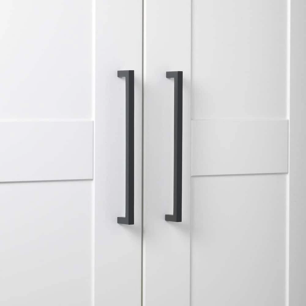 GlideRite 7-9/16 in. Matte Black Solid Square Slim Cabinet Drawer Bar Pulls (10-Pack) 5 GlideRite 7-9/16 in. Matte Black Solid Square Slim Cabinet Drawer Bar Pulls (10-Pack) - Image 3