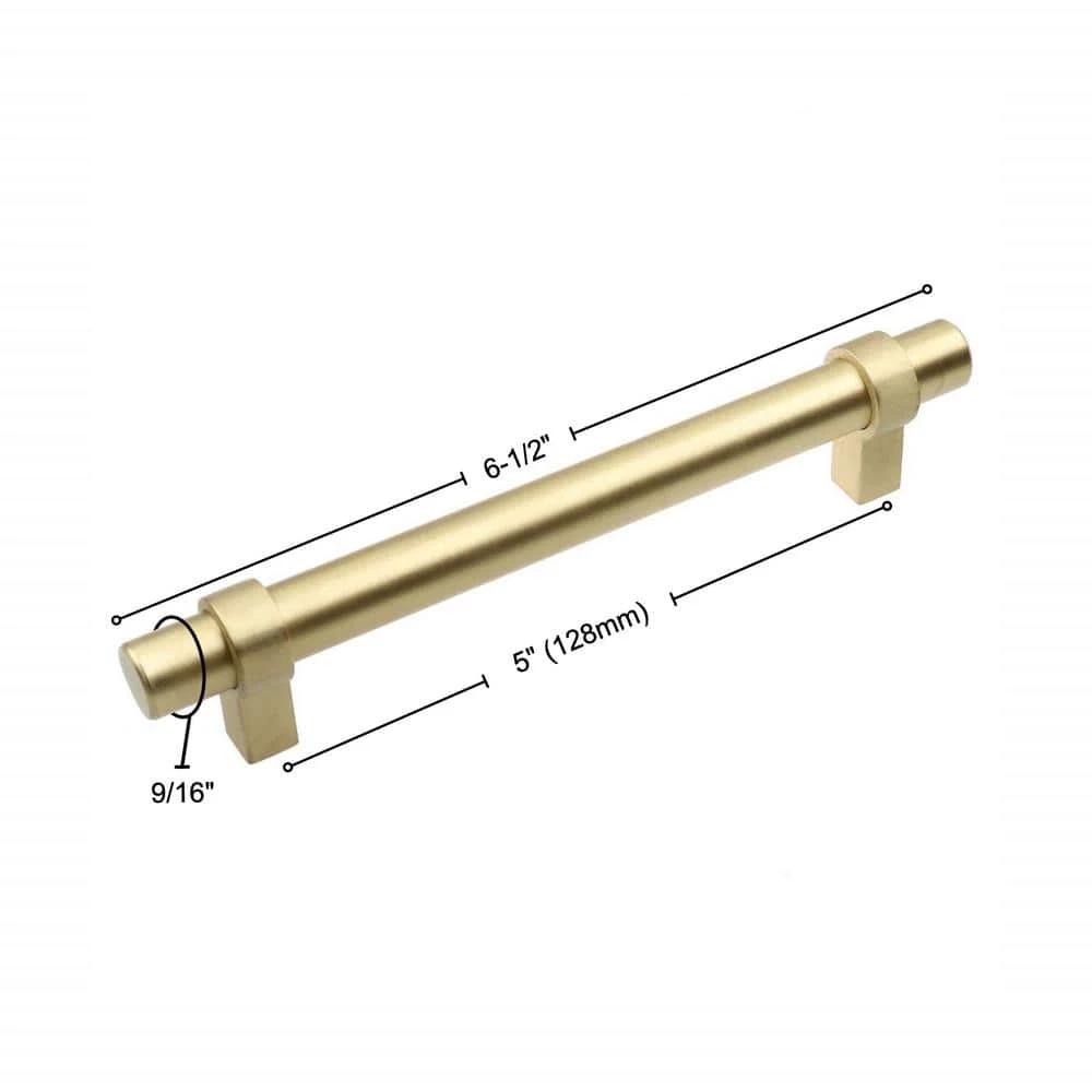 GlideRite 5 in. Solid Satin Gold Euro Style Cabinet Drawer Bar Center-to-Center Pulls (10-Pack) 8 GlideRite 5 in. Solid Satin Gold Euro Style Cabinet Drawer Bar Center-to-Center Pulls (10-Pack) - Image 6
