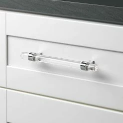 GlideRite 5 in. Center-to-Center Clear Acrylic Cabinet Drawer Pull with Polished Chrome Bases (10-Pack) -GlideRite Sales Store gliderite drawer pulls 4718 128 pc 10 4f 1000