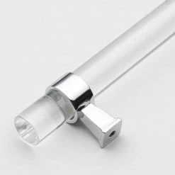 GlideRite 5 in. Center-to-Center Clear Acrylic Cabinet Drawer Pull with Polished Chrome Bases (10-Pack) -GlideRite Sales Store gliderite drawer pulls 4718 128 pc 10 c3 1000