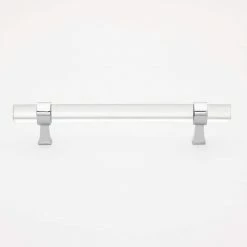 GlideRite 6-1/4 in. Center-to-Center Clear Acrylic Cabinet Drawer Pull with Polished Chrome Bases (10-Pack)