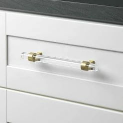 GlideRite 6-1/4 in. Center-to-Center Clear Acrylic Cabinet Drawer Pull with Satin Gold Bases (10-Pack) 7 GlideRite 6-1/4 in. Center-to-Center Clear Acrylic Cabinet Drawer Pull with Satin Gold Bases (10-Pack) -GlideRite Sales Store gliderite drawer pulls 4718 160 sg 10 4f 1000