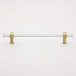 GlideRite 6-1/4 in. Center-to-Center Clear Acrylic Cabinet Drawer Pull with Satin Gold Bases (10-Pack)