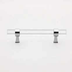 GlideRite 3-3/4 in. Center-to-Center Clear Acrylic Cabinet Drawer Pull with Polished Chrome Bases (10-Pack)