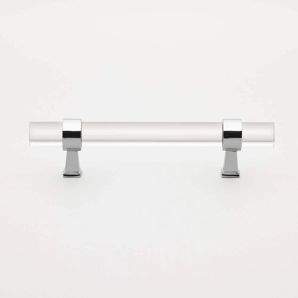 GlideRite 3-3/4 in. Center-to-Center Clear Acrylic Cabinet Drawer Pull with Polished Chrome Bases (10-Pack) 3 GlideRite 3-3/4 in. Center-to-Center Clear Acrylic Cabinet Drawer Pull with Polished Chrome Bases (10-Pack)