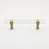 GlideRite 3-3/4 in. Center-to-Center Clear Acrylic Cabinet Drawer Pull with Satin Gold Bases (10-Pack) -GlideRite Sales Store gliderite drawer pulls 4718 96 sg 10 64 1000
