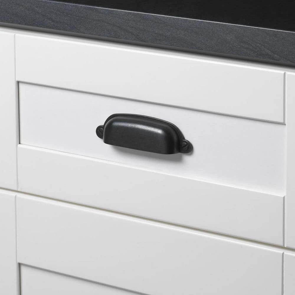GlideRite 3-1/2 in. Matte Black Classic Bin Cup Handle Drawer Pulls (10-Pack) 5 GlideRite 3-1/2 in. Matte Black Classic Bin Cup Handle Drawer Pulls (10-Pack) - Image 3