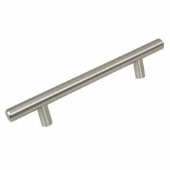 GlideRite 5 in. Thick Solid 8 in. Center-to-Center Long Stainless Steel Finish Bar Handle Pull (10-Pack)