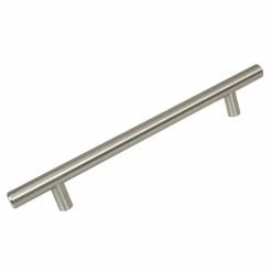 GlideRite 7 in. Thick Solid 10 in. Center-to-Center Long Stainless Steel Finish Bar Handle Pull (10-Pack)