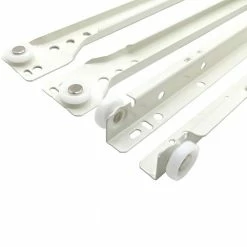 GlideRite 22 in. Bottom Mount V-Notch Epoxy Euro Self-Close Drawer Slide Set