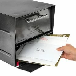 Architectural Mailboxes Oasis Eclipse Pewter, Large, Steel, Locking, Post Mount Parcel Mailbox -GlideRite Sales Store metallics architectural mailboxes post mount mailboxes 6400p r 10 40 1000