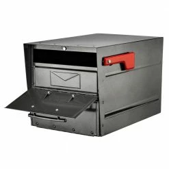 Architectural Mailboxes Oasis Eclipse Pewter, Large, Steel, Locking, Post Mount Parcel Mailbox -GlideRite Sales Store metallics architectural mailboxes post mount mailboxes 6400p r 10 76 1000