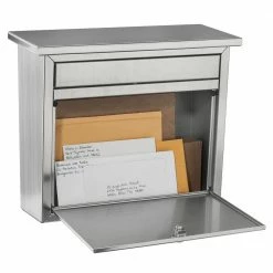 Architectural Mailboxes Maya Silver, Medium, Steel, Locking, Wall Mount Mailbox 17 Architectural Mailboxes Maya Silver, Medium, Steel, Locking, Wall Mount Mailbox -GlideRite Sales Store metallics architectural mailboxes wall mount mailboxes 2417ps 10 1f 1000