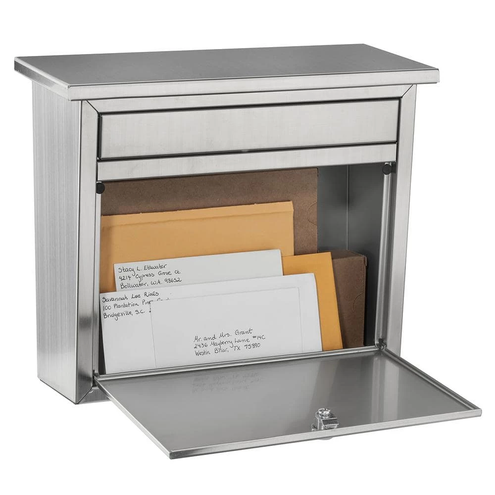 Architectural Mailboxes Maya Silver, Medium, Steel, Locking, Wall Mount Mailbox 8 Architectural Mailboxes Maya Silver, Medium, Steel, Locking, Wall Mount Mailbox - Image 6