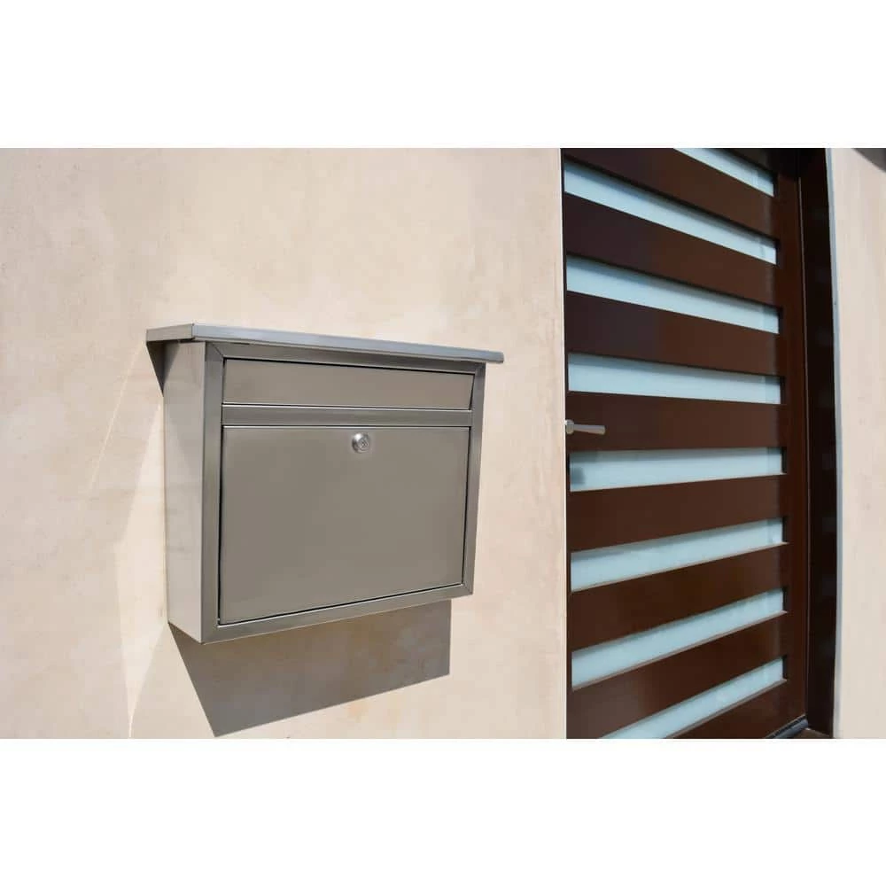 Architectural Mailboxes Maya Silver, Medium, Steel, Locking, Wall Mount Mailbox 12 Architectural Mailboxes Maya Silver, Medium, Steel, Locking, Wall Mount Mailbox - Image 10