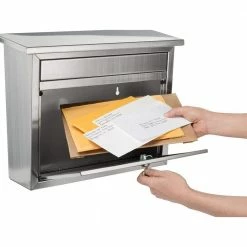 Architectural Mailboxes Maya Silver, Medium, Steel, Locking, Wall Mount Mailbox 18 Architectural Mailboxes Maya Silver, Medium, Steel, Locking, Wall Mount Mailbox -GlideRite Sales Store metallics architectural mailboxes wall mount mailboxes 2417ps 10 44 1000