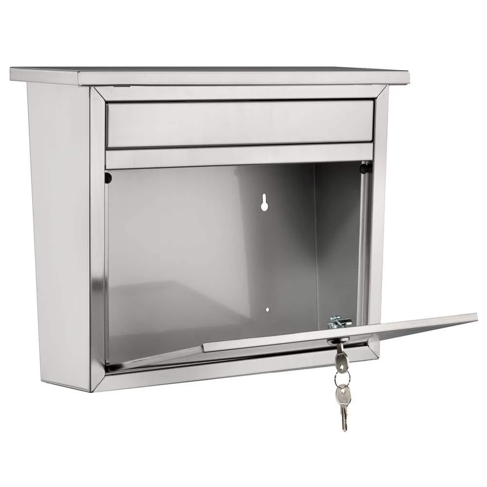 Architectural Mailboxes Maya Silver, Medium, Steel, Locking, Wall Mount Mailbox 5 Architectural Mailboxes Maya Silver, Medium, Steel, Locking, Wall Mount Mailbox - Image 3