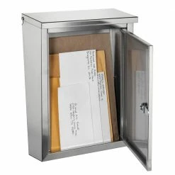 Architectural Mailboxes Regent Silver, Small, Steel, Locking, Wall Mount Mailbox -GlideRite Sales Store metallics architectural mailboxes wall mount mailboxes 2507ps 10 c3 1000