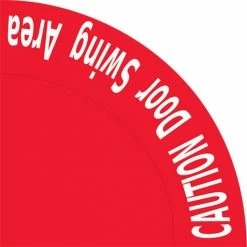 Mighty Line 36 in. Red Caution Door Swing Area Industrial Strength Floor Sign