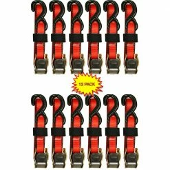 EVEREST 1 in. x 10 ft. Red Cam Buckle 900 lbs./S-Hook (12-Pack)