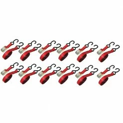 EVEREST Ready Pack 1 in. x 6 ft. Red Cam Buckled 900 lbs./S-Hook (12 per Box)