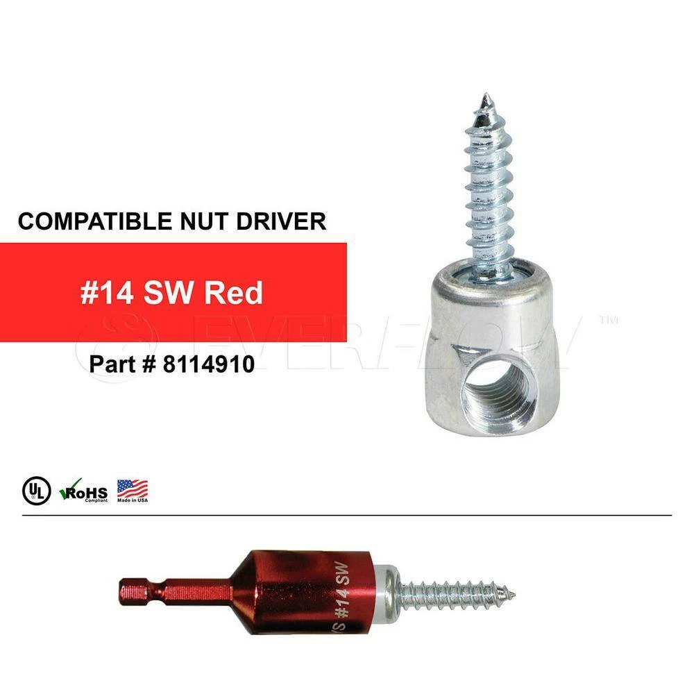 Sammy 1/4 in. x 1 in. Horizontal Rod Anchor Super Screw 3/8 in. Threaded Rod Fitting for Wood (25-Pack) 5 Sammy 1/4 in. x 1 in. Horizontal Rod Anchor Super Screw 3/8 in. Threaded Rod Fitting for Wood (25-Pack) - Image 3