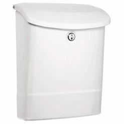 Architectural Mailboxes Parkside White, Small, Steel, Locking Wall Mount Mailbox